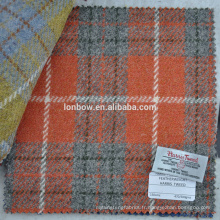 Orange vérifier harris tweed tissu avec l&#39;étiquette autorisée pour le cas de téléphone